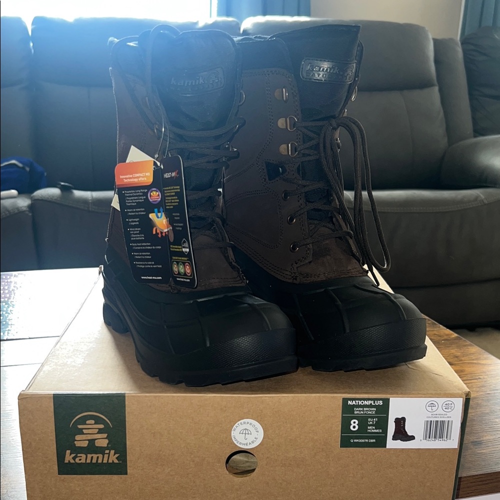 Kamik Dark Brown and Black Winter Boots, NWT